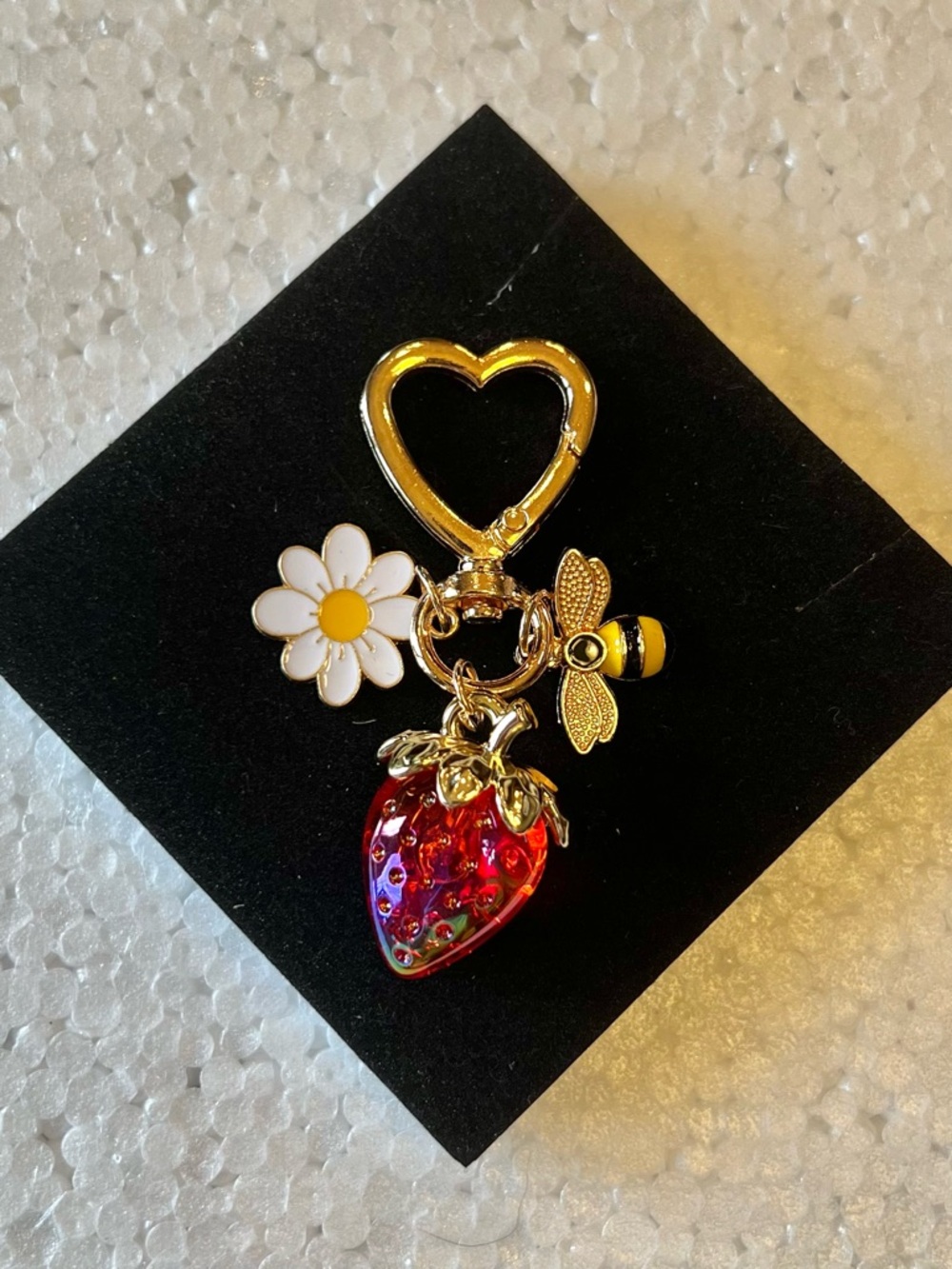 Strawberry Bee Bag charm
